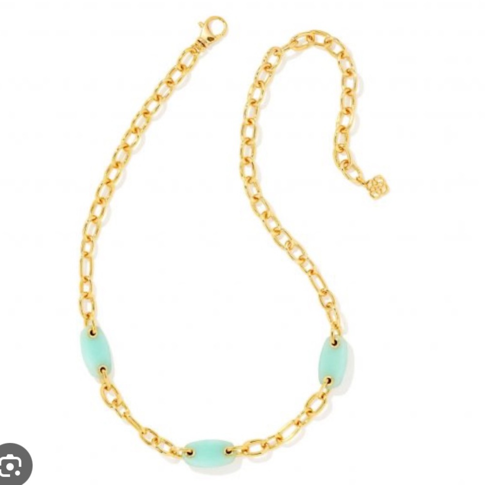 Kendra Scott Ashlyn Mixed Chain Necklace In Teal Amazonite